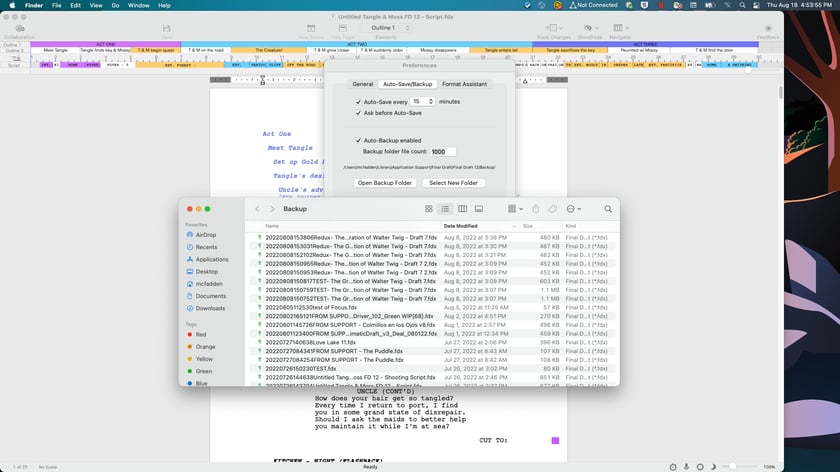 Final Draft Backup Folder - Mac