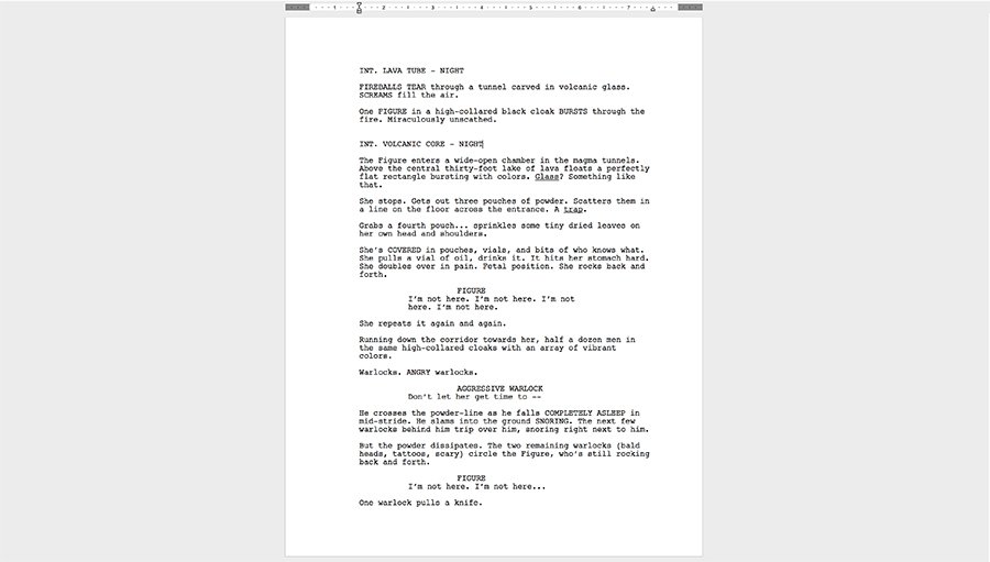 stage play script format example